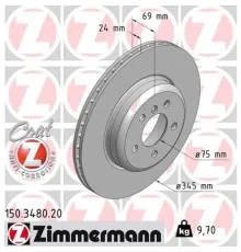 Гальмівний диск ZIMMERMANN 150.3480.20