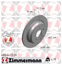 Гальмівний диск ZIMMERMANN 400.6473.20