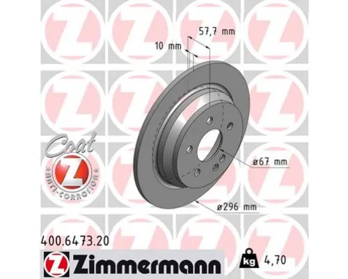 Гальмівний диск ZIMMERMANN 400.6473.20