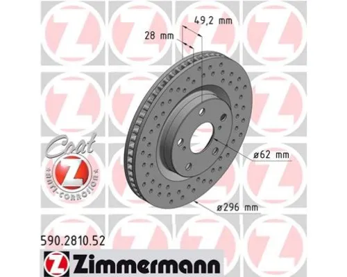 Гальмівний диск ZIMMERMANN 590.2810.52