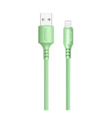 Дата кабель USB 2.0 AM to Lightning 1.0m soft silicone green ColorWay (CW-CBUL042-GR)