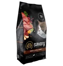 Сухий корм для кішок Savory Adult Cat Sensitive Digestion Fresh Lamb and Turkey 2 кг (4820232630082)