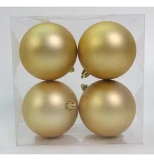 Ялинкова іграшка Novogod`ko набір куль пластик, 8см, 4 шт, золото матове (974524)