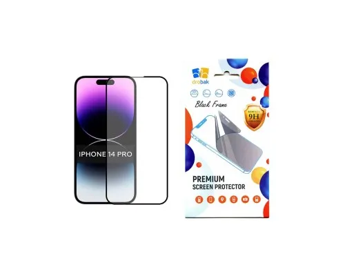 Скло захисне Drobak Apple iPhone 14 Pro (Black) (505057)