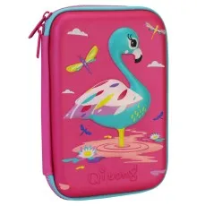Пенал Cool For School з тисненням 1 відділення Фуксія (QT-5632-Rosered)