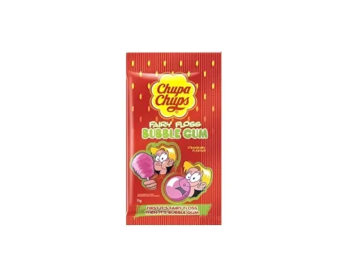 Жувальна гумка Chupa Chups Fairy Floss Strawberry солодка вата 11 г (6911316100817)