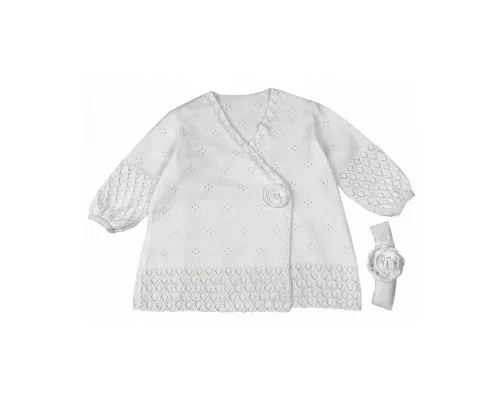 Набір дитячого одягу Прованс для христин для дівчинки Білий (сукня ажурна, плед,повязка (4823093428447)