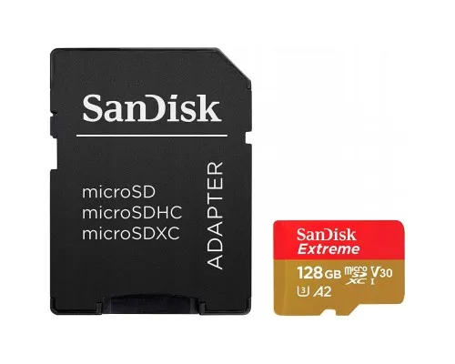 Карта памяті SanDisk 128GB microSD class 10 UHS-I Extreme For Action Cams and Dro (SDSQXAA-128G-GN6AA)