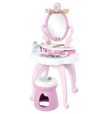 Ігровий набір Smoby Столик із дзеркалом Дісней Принцеси Перукарня 2 в 1 зі стільчиком і аксесуарами (320250)