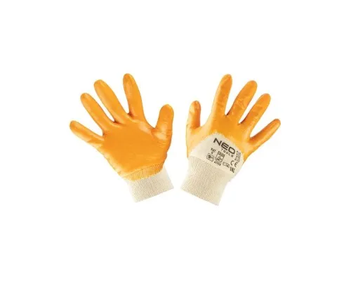 Захисні рукавички Neo Tools нітрилове покриття, бавовна, р.9, жовтий (97-631-9)