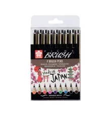 Лайнер Sakura Набір лінерів-пензлів Pigma Brush, 9 кольорів (8710141131137)