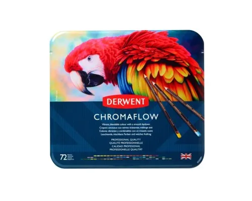 Карандаши цветные Derwent Chromaflow 72 цв. в металлическом пенале (5028252627535)