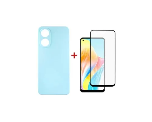 Чохол до мобільного телефона Dengos Kit for OPPO A78 4g case + glass (ice blue) (DG-KM-04)