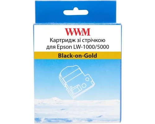 Стрічка для принтера етикеток WWM для Epson LW-1000/5000 36mm х 8m Black-on-Gold (WWM-SM36Z)