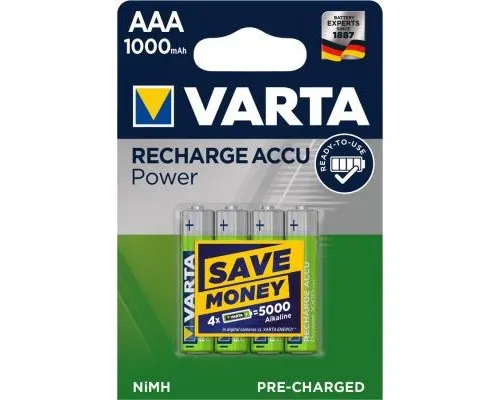 Аккумулятор Varta AAA Rechargeable Accu 1000mAh * 4 (05703301404)