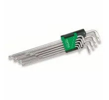 Ключ Toptul Г-подібний TORX T10-T50 9од. супердовгий (GAAL0923)