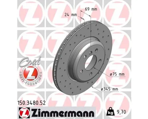 Гальмівний диск ZIMMERMANN 150.3480.52