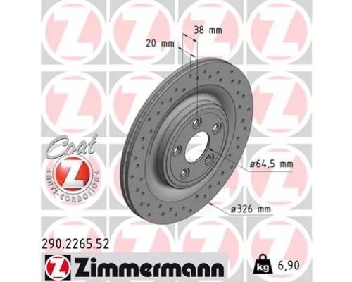 Тормозной диск ZIMMERMANN 290.2265.52