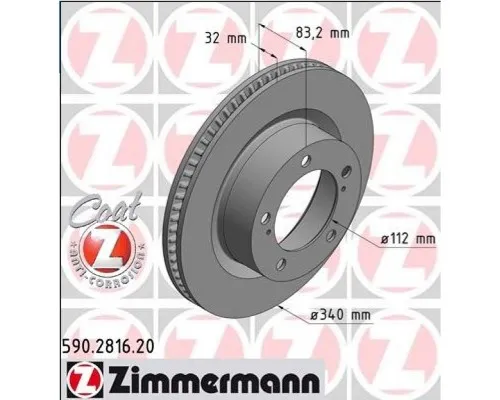 Гальмівний диск ZIMMERMANN 590.2816.52