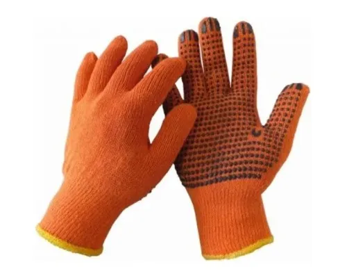 Захисні рукавички Werk ХБ помаранч., чорна крапка (WE2105)