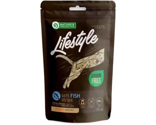 Ласощі для котів Natures Protection Lifestyle Snack For Cats Soft Fish Strips 75 г (SNK46154)