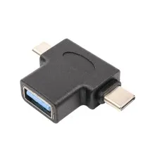 Перехідник USB 3.0 Type-C, microUSB (M) to USB 3.0 OTG AF PowerPlant (CA913121)