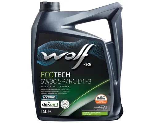 Моторное масло Wolf ECOTECH 5W30 SP/RC D1-3 4л (1049901)