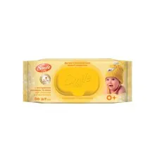 Детские влажные салфетки Smile baby с экстрактом ромашки, алоэ и витаминным комплексом с клапаном 60 шт. (4823071655049)