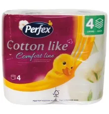 Туалетная бумага Perfex Cotton Like Comfort Line 4 слоя 4 рулона (8606108597934)