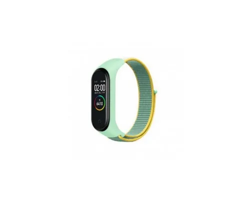 Ремінець до фітнес браслета BeCover Nylon Style для Xiaomi Mi Smart Band 5/6 Green-Yellow (705420)