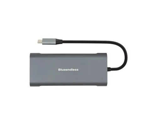 Концентратор PowerPlant USB-C to 2xUSB 3.0, 1xUSB 2.0, 1xType-C (PD), HDMI, SD, RJ45 (CA913497)