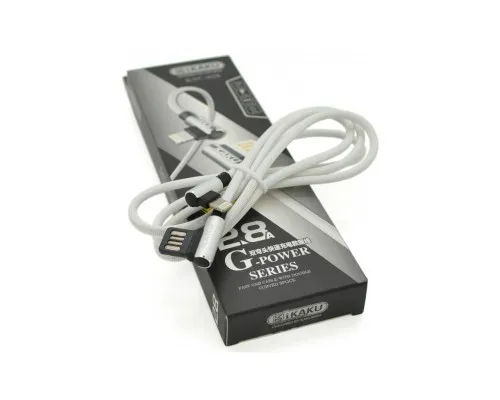 Дата кабель USB 2.0 AM to Lightning 1.0m KSC-028 JINDIAN Silver 2.4A iKAKU (KSC-028-S-L)
