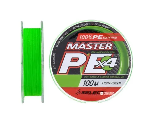 Шнур Select Master PE 100m Light Green 0.12mm 15kg (1870.17.03)