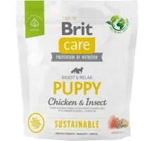 Сухий корм для собак Brit Care Dog Sustainable Puppy з куркою та комахами 1 кг (8595602558643)