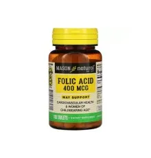 Витамин Mason Natural Фолиевая кислота 400 мкг, Folic Acid, 100 таблеток (MAV-06531)