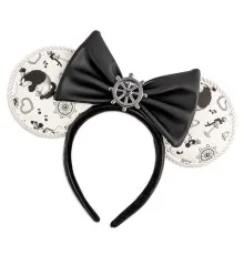 Детский обруч для волос Loungefly LF Disney - Steamboat Willie Ears Bow Rope Piping (WDHB0086)