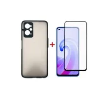 Чохол до мобільного телефона Dengos Kit for OPPO A96 4G case + glass (Black) (DG-KM-38)