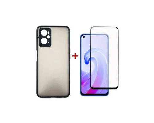 Чехол для мобильного телефона Dengos Kit for OPPO A96 4G case + glass (Black) (DG-KM-38)