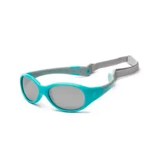 Детские солнцезащитные очки Koolsun Flex бирюзово-серые 3-6 лет (KS-FLAG003)