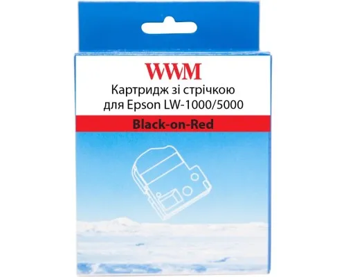 Стрічка для принтера етикеток WWM для Epson LW-1000/5000 36mm х 8m Black-on-Red (WWM-SC36R)