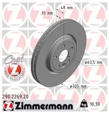 Гальмівний диск ZIMMERMANN 290.2269.20