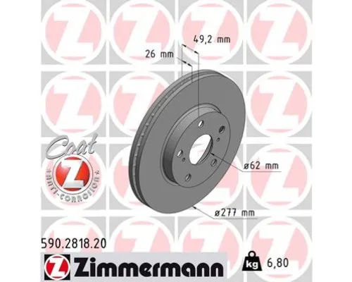 Тормозной диск ZIMMERMANN 590.2818.20