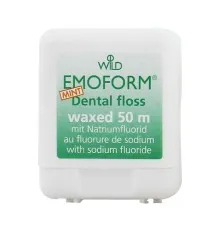 Зубна нитка Dr. Wild Emoform вощена з фторидом натрію і м'ятою 50 м (7611841138604)