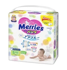 Підгузки Merries трусики для дітей S 4-8 кг 62 шт (558871)
