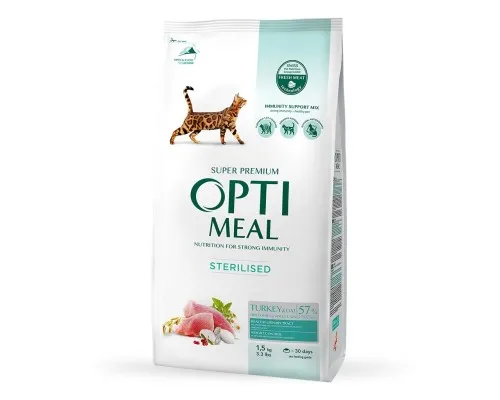 Сухой корм для кошек Optimeal для стерилизованных/кастрированных индейка и овес 1.5 кг (4820215364713)
