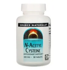 Аминокислота Source Naturals NAC (N-Ацетил-L-Цистеин), 600 мг, N-Acetyl Cysteine, 30 таблеток (SN0849)