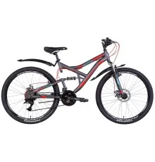Велосипед Discovery 26" Canyon AM2 DD рама-17,5" 2022 Grey/Red (OPS-DIS-26-446)
