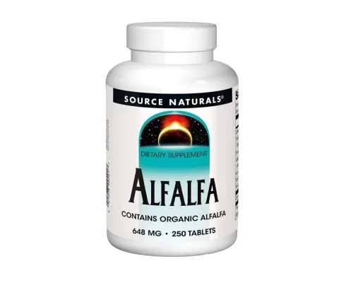 Трави Source Naturals Люцерна, 648мг, Alfalfa, 250 таблеток (SN0201)