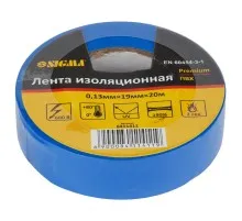 Изоляционная лента Sigma ПВХ синяя 0.13мм*19мм*20м Premium (8411411)