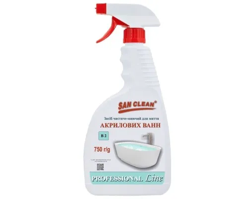 Спрей для чищення ванн San Clean Prof Line для миття акрилових ванн 750 г (4820003544235)